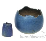 keramieksetje 'Gebroken Ei', voor bloempjes, blauw